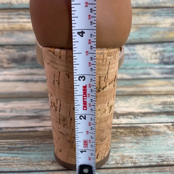 Crown Vintage Chalina Platform Sandal Womens Size 7.5M Gold Leather Wedge Heels - Picture 11 of 12